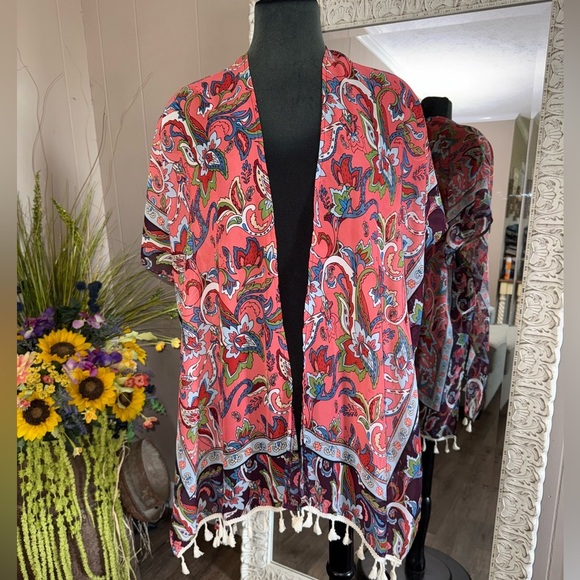 Boho Tassel Kimono Coverup - Picture 1 of 8